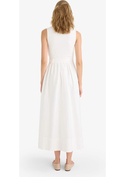 Bisiklet Yaka Poplin Kolsuz Maxi Elbise F8922AX25AU fırsatları