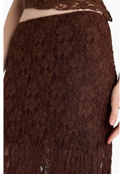 A Form Yüksek Bel Dantel Maxi Etek F7820AX25AU indirimleri