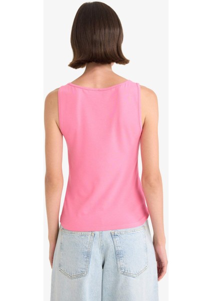 Slim Fit Dar Kesim Basic Düz Yuvarlak Yaka Atlet I1059AZ25AU