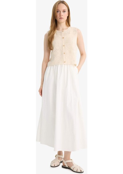 Boxy Fit Bisiklet Yaka Dantel Yelek F1814AX25AU fiyatları