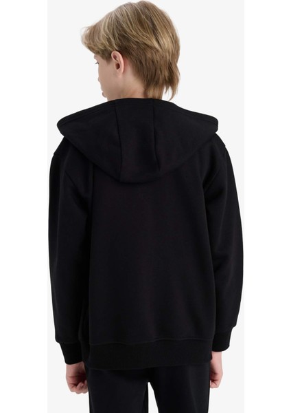Erkek Çocuk Kapüşonlu Basic Düz Okul Fermuarlı Sweatshirt X7382A625WN indirimleri