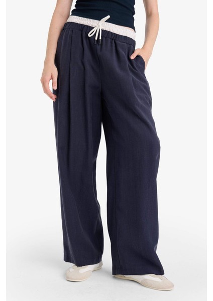 Baggy Fit Çift Cepli Normal Bel Standart Boy Tensel Pantolon F9743AX25HS fırsatları