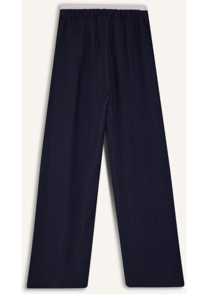 Baggy Fit Çift Cepli Normal Bel Standart Boy Tensel Pantolon F9743AX25HS