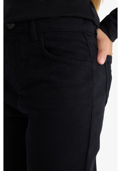 Kız Çocuk Straight Fit Geniş Bol Paça Cepli Pamuklu Okul Pantolonu C9471A825AU