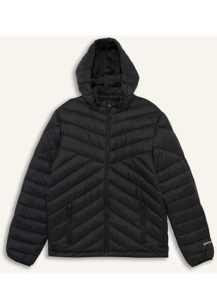 Fit Su İtici Slim Fit Dar Kesim Kapüşonlu Fermuarlı Mevsimlik Baharlık Şişme Mont A3034AX25AU