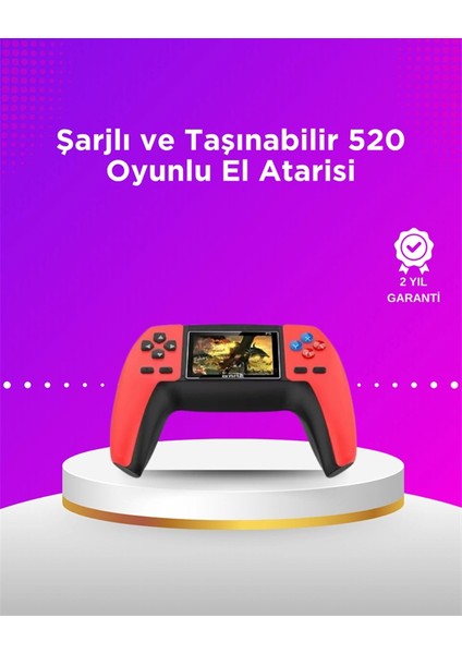 P5 Taşınabilir Retro Konsol – 520 Oyun, Ergonomik Tasarım, Nostaljik Eğlence