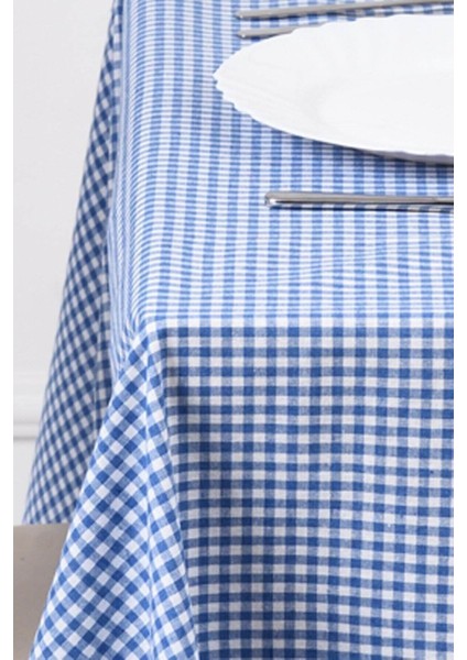 Mavi Kare Desenli Piknik Masa Örtüsü 170X170, Şık ve Kullanışlı Yer Sofrası Örtüsü indirimleri