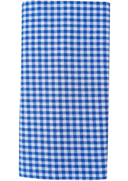 Mavi Kare Desenli Piknik Masa Örtüsü 170X170, Şık ve Kullanışlı Yer Sofrası Örtüsü
