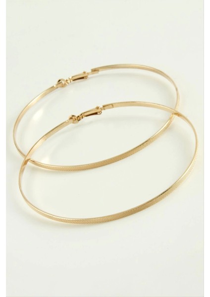 Noktalı Metal Halka Küpe 8 cm