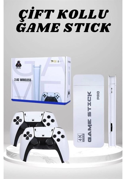 4K Hd Görüntü Kaliteli Retro Game Stick 20000 Oyunlu Çift Kollu Beyaz Game Stick fiyatları