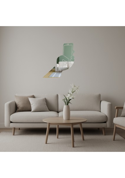 Selfie Çeken Karakterler Eğlenceli Duvar Aynalı Tablosu - NX5875-5050