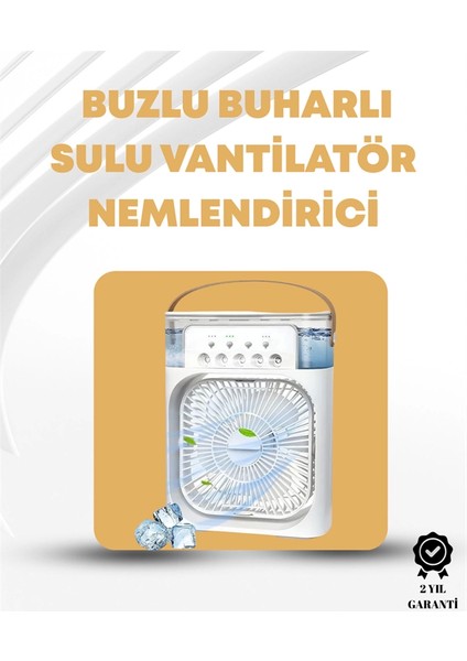 Taşınabilir 3'ü 1 Arada Mini Fan | Nemlendirici + Soğutucu + Gece Lambası