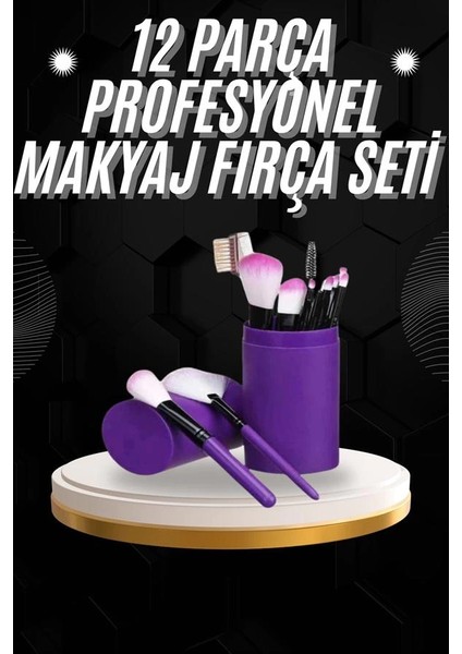 12 Parça Profesyonel Makyaj Fırçası Far Fırçası Allık Fırçası Yumuşak Kıllı fiyatları