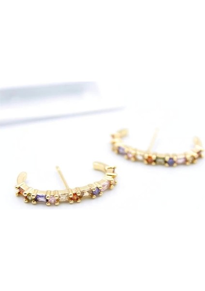 Taşlı Küpe - Altın