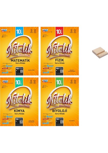 10. Sınıf Beceri Temelli Matematik Fizik Kimya ve Biyoloji Soru Bankası 4lü Set + Telefon Tutucu