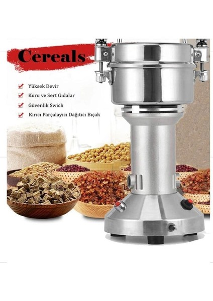 Gri 200 gr Baharat Öğütücü Değirmen Zencefil Zerdeçal Öğütme Makinesi