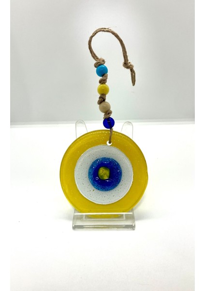 El Yapımı Sarı Balkon Süsü, Nazar Boncuğu, Duvar Dekoru, 10 cm fiyatları