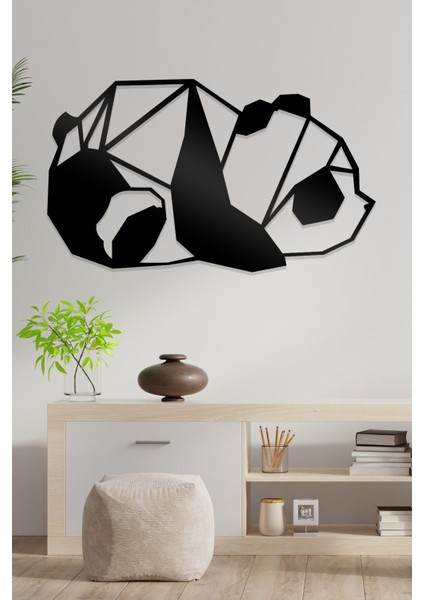 Siyah Panda Figürlü Dekoratif Ahşap Tablo, Şık ve Doğal Ev Dekorasyonu. fiyatları