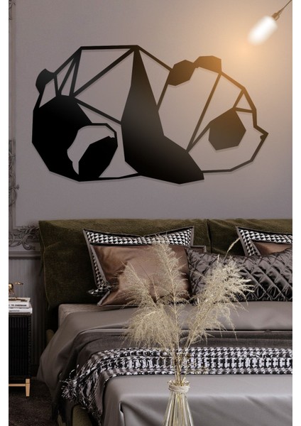 Siyah Panda Figürlü Dekoratif Ahşap Tablo, Şık ve Doğal Ev Dekorasyonu. fırsatları