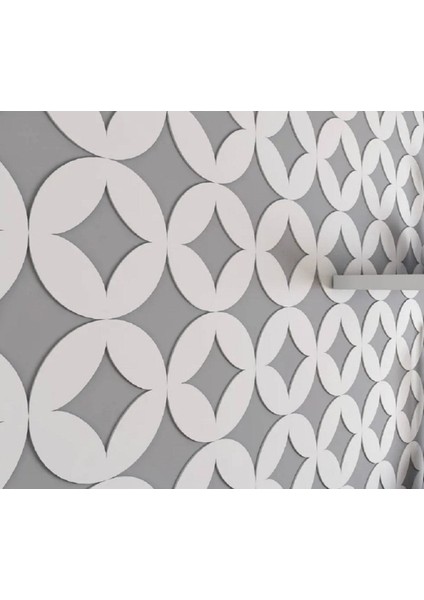 Ahşap Duvar Paneli Elmaslar Beyaz, Şık ve Modern Dekorasyon Parçası