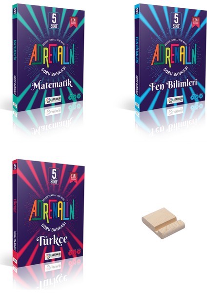 5. Sınıf Matematik Fen Bilimleri ve Türkçe Soru Bankası 3lü Set + Telefon Tutucu