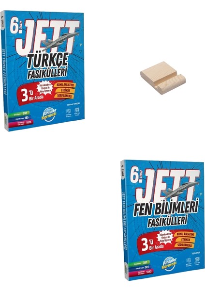 6. Sınıf Jett Türkçe ve Fen Bilimleri Fasikülleri + Telefon Tutucu