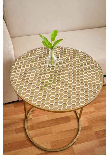 Yuvarlak Orta Sehpa Petek Desenli Çeyizlik Pvc Şeffaf Masa Örtüsü Hasır Lüx Silinebilir Hediyelik indirimleri