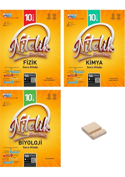 10. Sınıf Beceri Temelli Fizik Kimya ve Biyoloji Soru Bankası 3lü Set + Telefon Tutucu