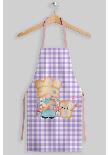 Mor Şirin Cüceler Yetişkin Mutfak Önlüğü Seti, Stil ve Fonksiyon Bir Arada. modelleri