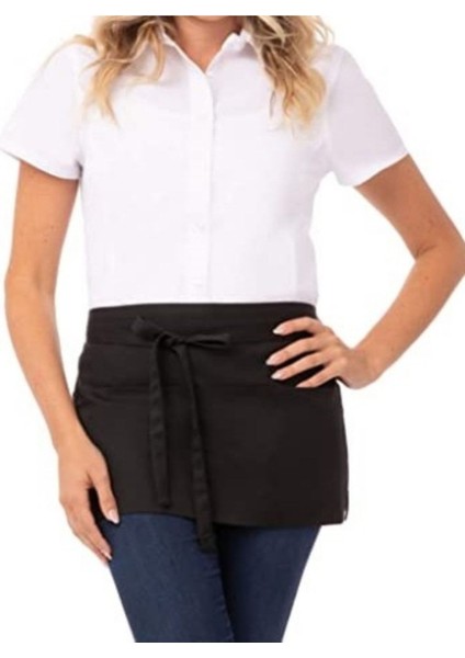 Siyah Belden Bağlamalı Mutfak Önlüğü, Şef, Garson, Kuaför ve Aşçı Kullanımı Için Uygun