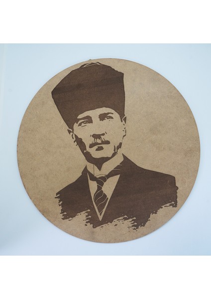 Ahşap Duvar Tablosu Gazi Mustafa Kemal Atatürk Portresi Tablosu – Dekoratif Duvar Dekoru