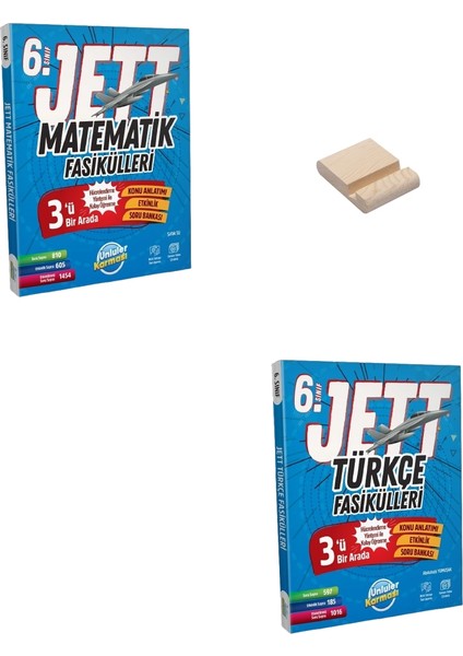 6. Sınıf Jett Matematik ve Türkçe Fasikülleri + Telefon Tutucu