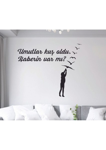 Siyah Ahşap Kuş Figürlü Duvar Dekoru, Şık ve Doğal Tasarım