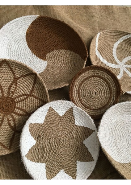 8 Parça Beyaz Jüt Hasır Halat Ip Duvar Dekoru, Makine Dikişli, Yüksek Kalite modelleri