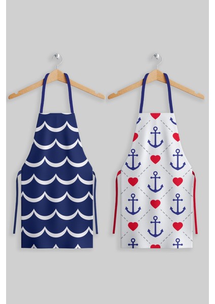 Renkli Çipa Desenli 2'li Mutfak Önlüğü Seti, Şık ve Kullanışlı Tasarım