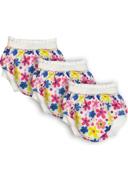 Sema Baby 3'lü Desenli Lüks Alıştırma Külodu No.3 20-25 kg - Flowers