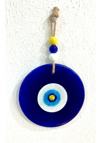 El Yapımı Lacivert Balkon Süsü, Duvar Dekoru, 16 Cm, Nazar Boncuğu fiyatları
