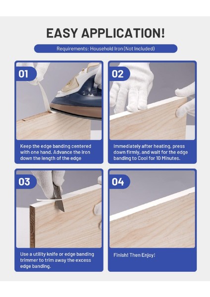 Mobilya Kenar Bandı, Dolap, Mobilya Restorasyonu Beyaz 20MMX Ütü Bandı Kaplama Kenar Bandı fırsatları