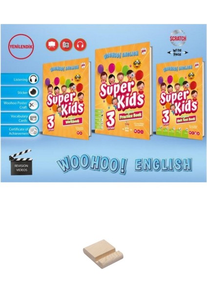ı 3. Sınıf Woohoo English Süper Kids 3lü Set ve Telefon Tutucu