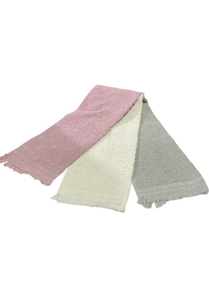 Çok Renkli Jakarlı El Kurulama Bezi 3'lü 30X50 Cm, Yumuşak ve Şık Kullanım