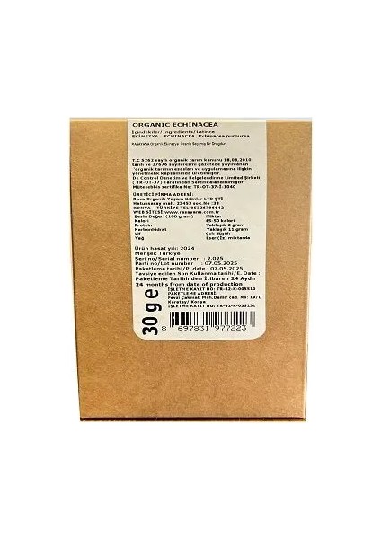 Ekinezya 30 gr fiyatları