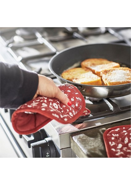 Iki Adet 19X19 cm Isıya Dayanıklı Fırın Kabı Tutacağı, Asılabilir, Keçeli, Kırmızı fırsatları