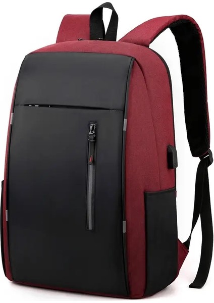 Çok Fonksiyonlu Erkekler Sırt Çantaları Su Geçirmez Çanta Paketi Erkekler Için Sırt Çantası Okul Çantası USB Port Back Çantası Erkekler Siyah Backpaccolor: Burgundy (Yurt Dışından)
