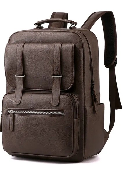 Pu Business Sırt Çantası Büyük Kapasiteli Dizüstü Bilgisayar Çantası Çok Fonksiyonlu Bilgisayar Sırt Çantaları Erkekler Su Geçirmez Seyahat Day Pack Öğrencileri Paket Rolor: Siyah (Yurt Dışından)