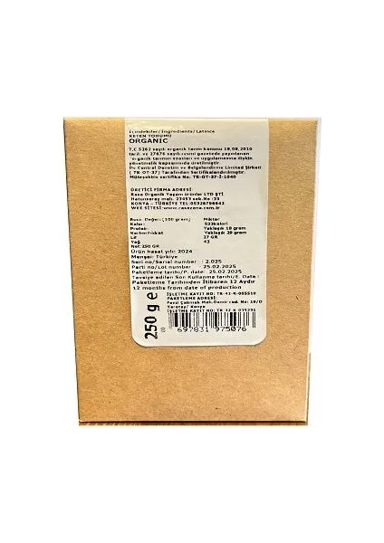 Organik Keten Tohumu Kahverengi 250 gr fiyatları