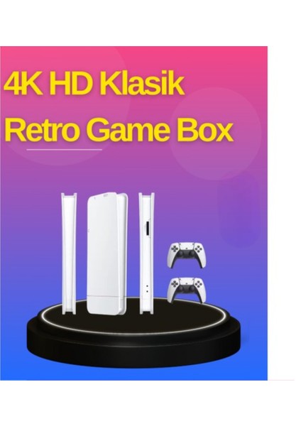 HDMI Çıkışlı Kablosuz 2 Kollu 4K Retro Oyun Kutusu