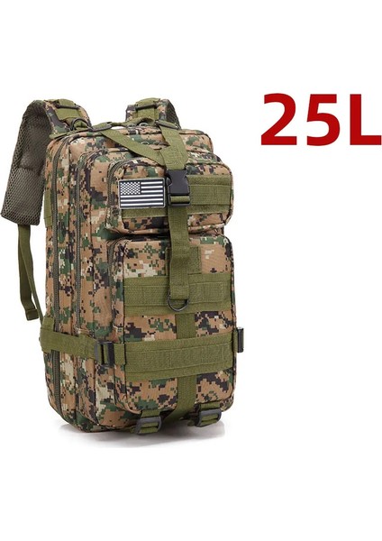 25L/50L Sağlam Naylon Su Geçirmez Taktik Sporlar Trekking Balıkçılık Av Kampı Yürüyüş Çantası Sırt Çantası Açık Sıralama Çantaları Renk: 25L-CAMOUFLAGEGREEN (Yurt Dışından)