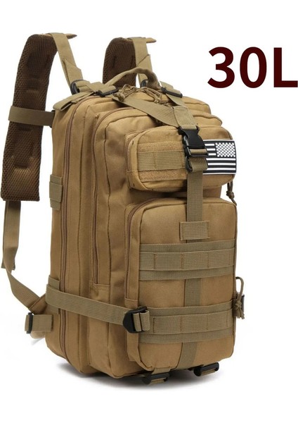 30L/50L 1000D Naylon Su Geçirmez Trekking Balıkçı Av Çantası Sırt Çantası Açık Sıralama Çantaları Taktik Spor Kamp Yürüyüş Renk: Khaki (30L) (Yurt Dışından)