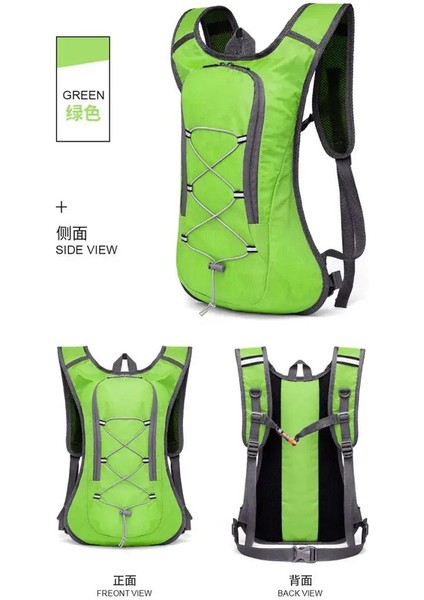 Polyester Off-Road Koşu Sırt Çantası Maratonu Bisiklet Sırt Çantası Açık Hava Yürüyüş ve Dağcılık Sporları Sırt Çantası: Yeşil Renk (Yurt Dışından)