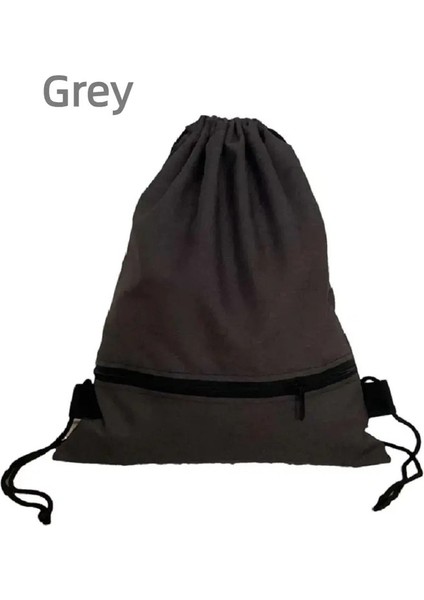 Spor, Seyahat ve Günlük Kullanım Renk Için Basit Su Geçirmez Drawstring Çantası: Gri (Yurt Dışından)